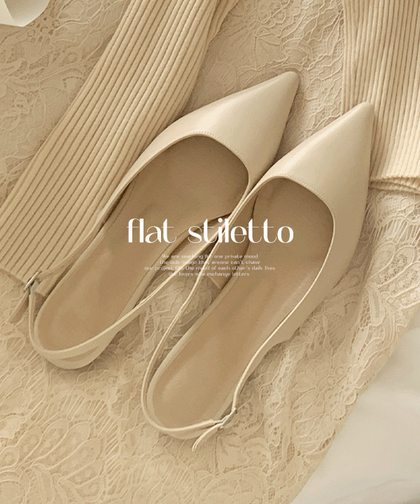 blossom flat stiletto slingback - 3color