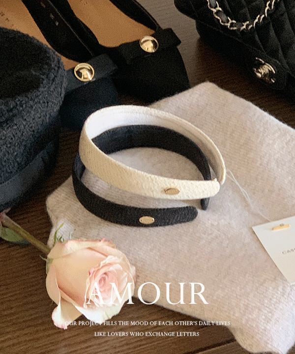 Amour tweed hair band - 2color