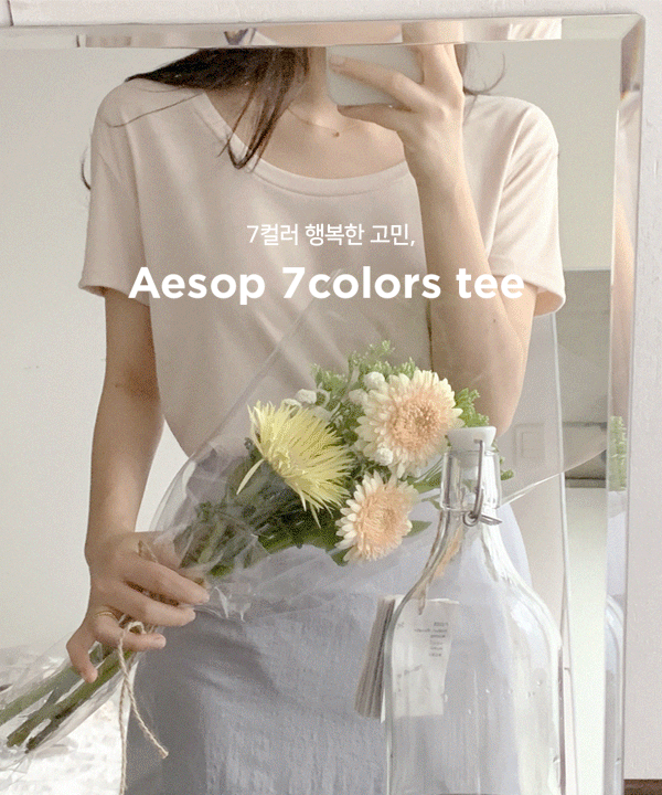 [기획특가♥] 단독)Aesop t-shirts  (7컬러) 행복한고민 :)