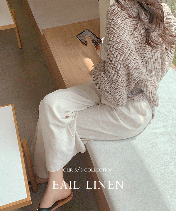 [line30] 에일 린넨 밴딩팬츠 - 2color
