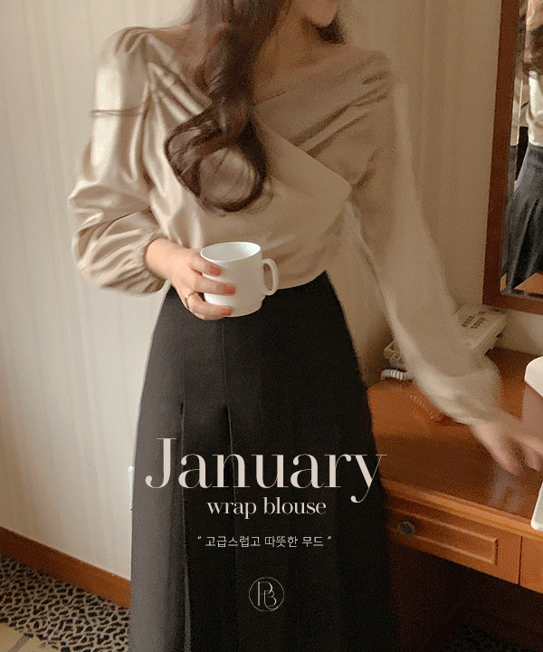 단독) January wrap blouse - 2color