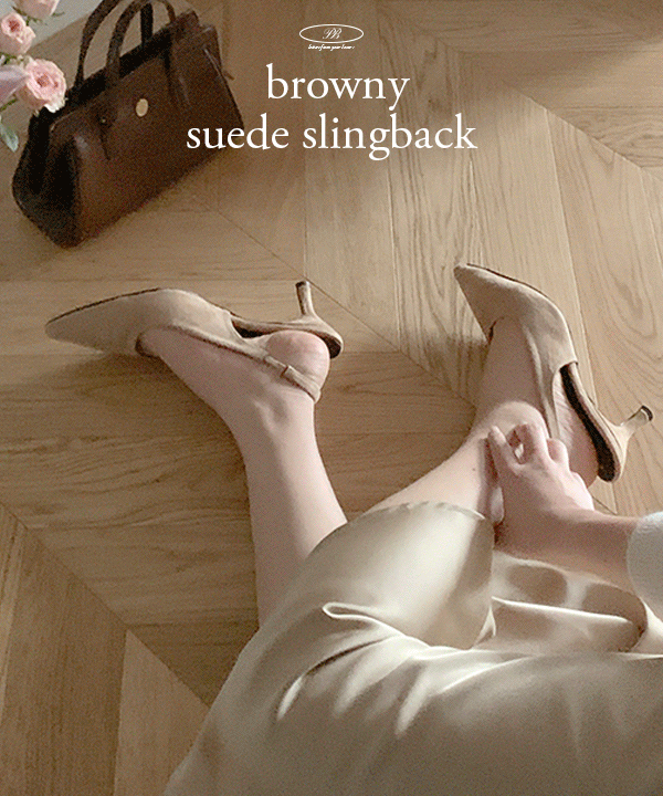 [스웨이드] browny suede slingback - 4color